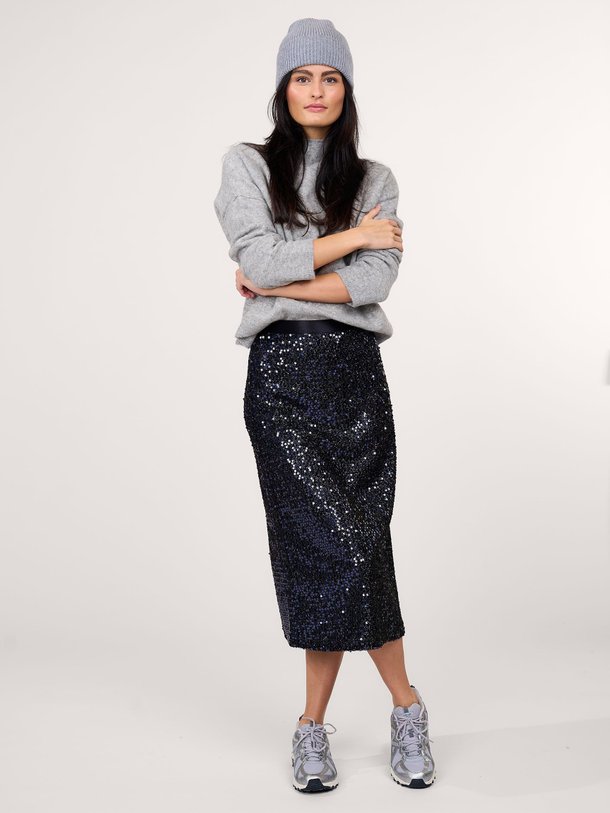 Ontdek de Geweven rok met pailletten van Zenggi in de kleur donkerblauw bij Orangebag. Op werkdagen voor 21:45 besteld, morgen in huis.