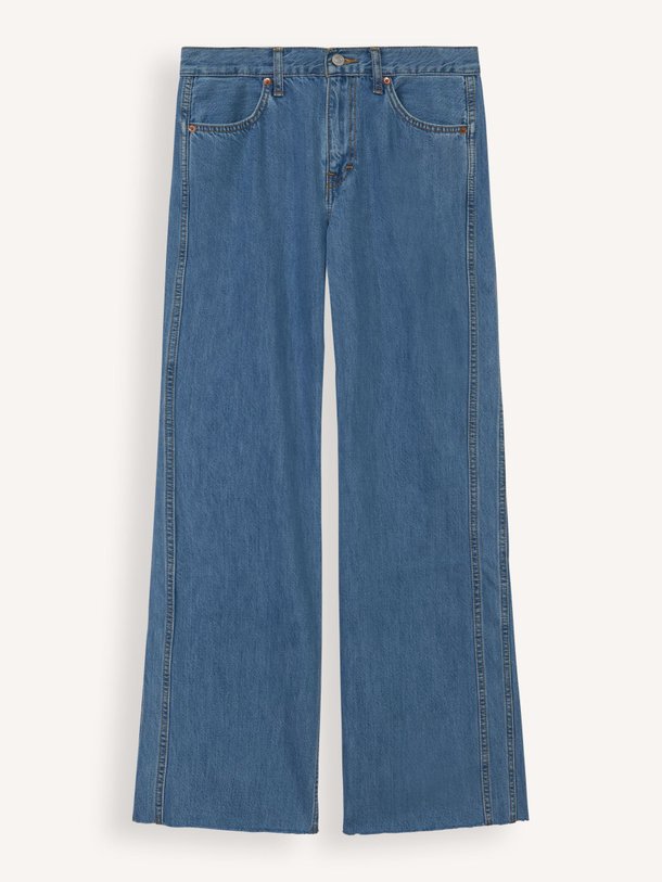 Ontdek de The Californian high waist straight fit jeans van Re/Done in de kleur blauw bij Orangebag. Op werkdagen voor 21:45 besteld, morgen in huis.