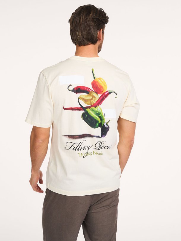 Ontdek de Organic cotton T-shirt met print van Filling Pieces in de kleur Ecru bij Orangebag. Op werkdagen voor 21:45 besteld, morgen in huis.