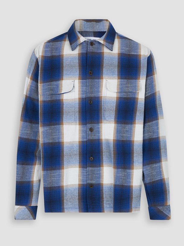 Ontdek de Castor katoenmix overshirt met dessin van Samsoe Samsoe in de kleur blauw bij Orangebag. Op werkdagen voor 21:45 besteld, morgen in huis.