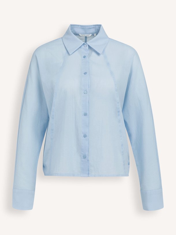 Ontdek de Katoenen blouse van Yaya in de kleur Lichtblauw bij Orangebag. Op werkdagen voor 21:45 besteld, morgen in huis.