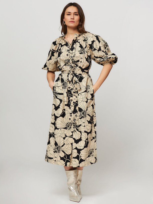 Ontdek de Inna katoenen jurk met print van Laurence Bras in de kleur zwart bij Orangebag. Op werkdagen voor 21:45 besteld, morgen in huis.