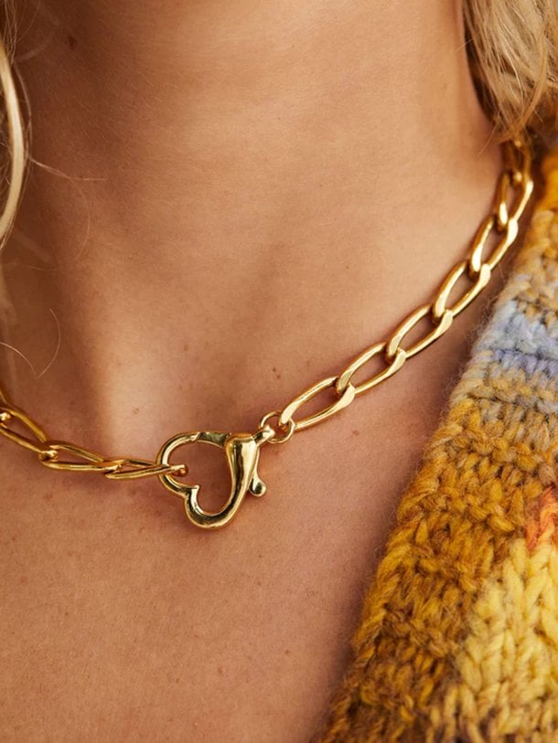 Anna + Nina Locked Love - Vergulde Schakel Ketting - Goudkleur Ontdek de Locked Love vergulde schakel ketting van Anna + Nina in de kleur goudkleur bij Orangebag. Op werkdagen voor 21:45 besteld, morgen in huis.