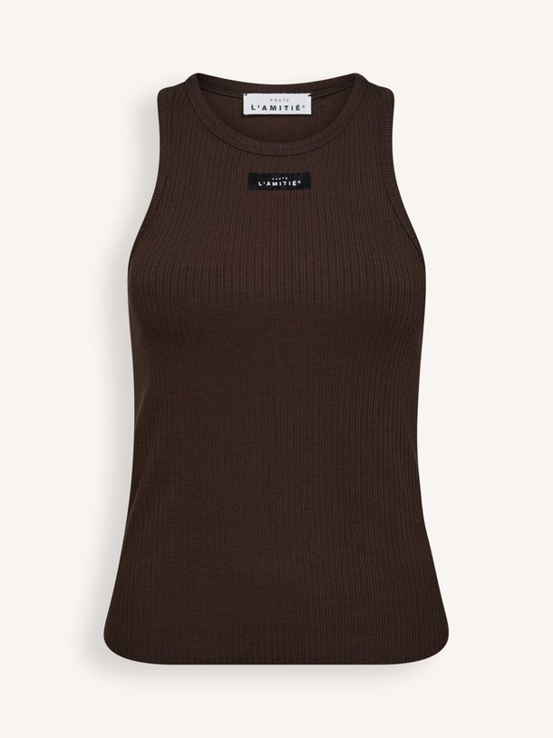 Ontdek de Katoenmix tanktop van Haute L'Amitié in de kleur Donkerbruin bij Orangebag. Op werkdagen voor 21:45 besteld, morgen in huis.