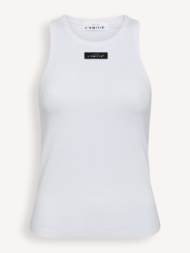 Ontdek de Viscosemix rib tanktop van Haute L'Amitié in de kleur wit bij Orangebag. Op werkdagen voor 21:45 besteld, morgen in huis.