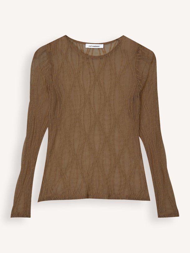 Ontdek de Marcy geweven mesh top van Co'Couture in de kleur Bruin bij Orangebag. Op werkdagen voor 21:45 besteld, morgen in huis.