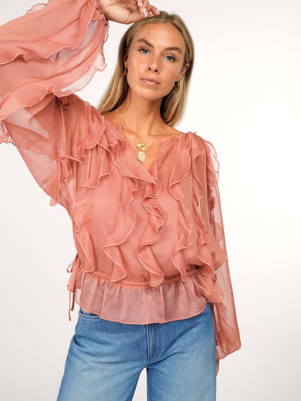 Ontdek de Sinner geweven boho top van Dante 6 in de kleur oud roze bij Orangebag. Op werkdagen voor 21:45 besteld, morgen in huis.