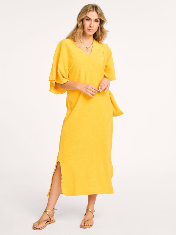 Ontdek de Kaftan katoenen badstof maxi jurk van Speezys in de kleur geel bij Orangebag. Op werkdagen voor 21:45 besteld, morgen in huis.