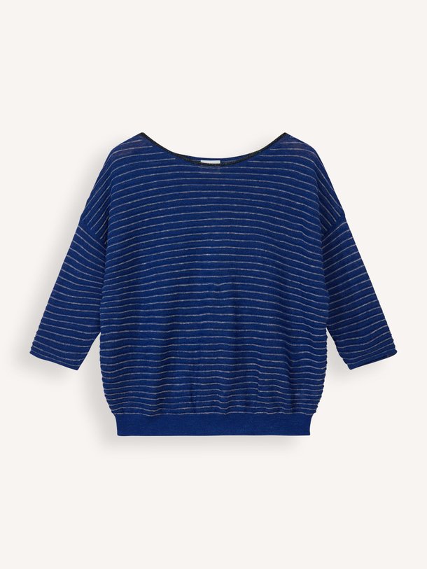 Ontdek de Neep linnenmix gestreepte trui van Bellerose in de kleur donkerblauw bij Orangebag. Op werkdagen voor 21:45 besteld, morgen in huis.