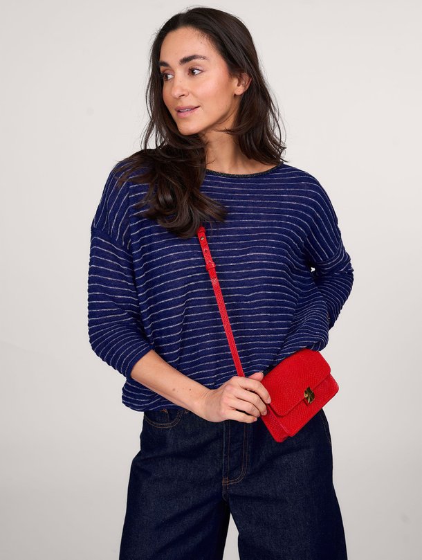 Ontdek de Neep linnenmix gestreepte trui van Bellerose in de kleur donkerblauw bij Orangebag. Op werkdagen voor 21:45 besteld, morgen in huis.