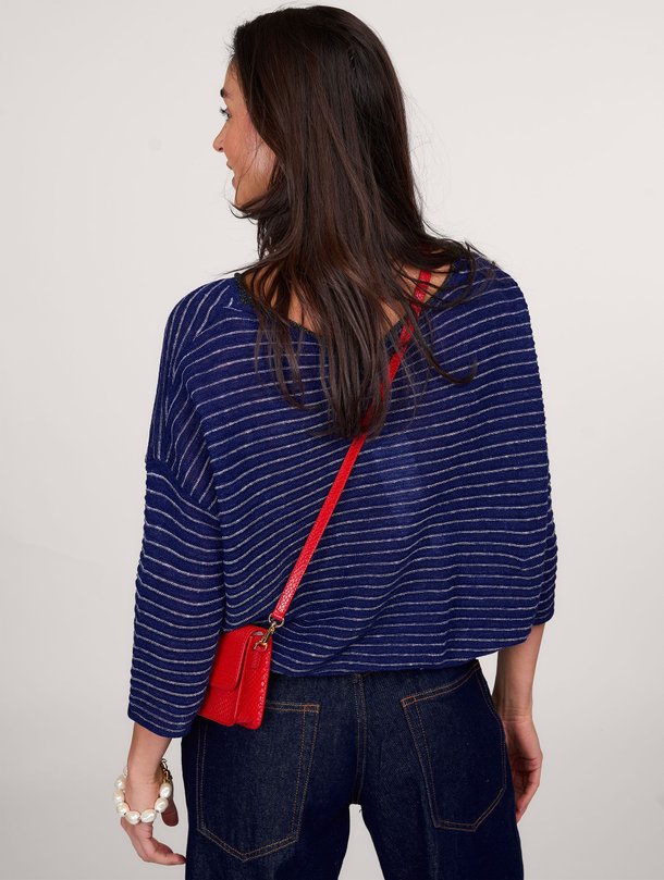 Ontdek de Neep linnenmix gestreepte trui van Bellerose in de kleur donkerblauw bij Orangebag. Op werkdagen voor 21:45 besteld, morgen in huis.