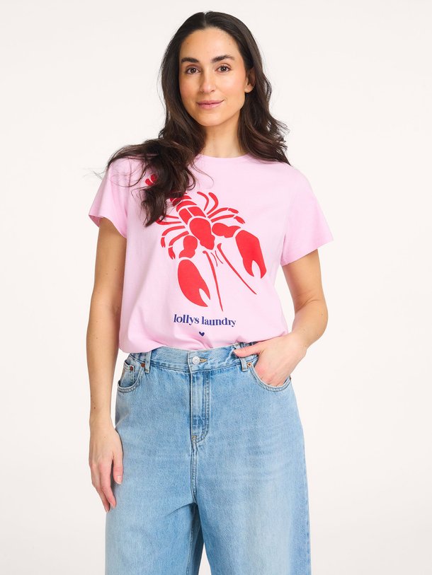 Ontdek de Roma katoenen T-shirt met print van Lollys Laundry in de kleur Roze bij Orangebag. Op werkdagen voor 21:45 besteld, morgen in huis.