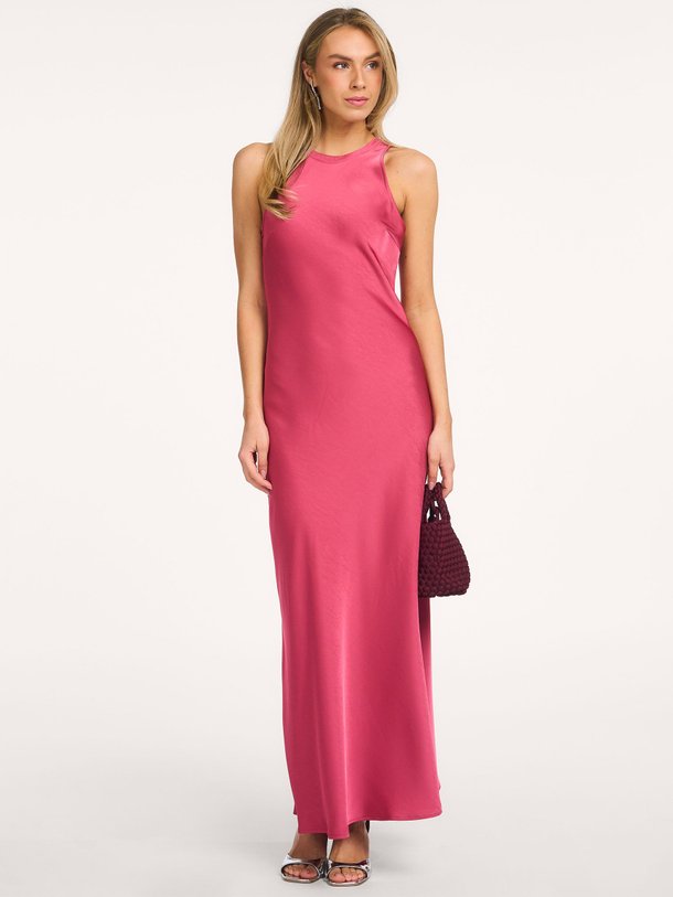 Ontdek de Celinie geweven satijnen maxi jurk van Neo Noir in de kleur Roze bij Orangebag. Op werkdagen voor 21:45 besteld, morgen in huis.