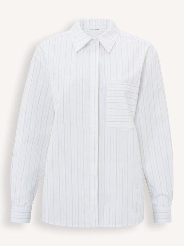 Ontdek de Katoenmix gestreepte blouse van Yaya in de kleur beige bij Orangebag. Op werkdagen voor 21:45 besteld, morgen in huis.