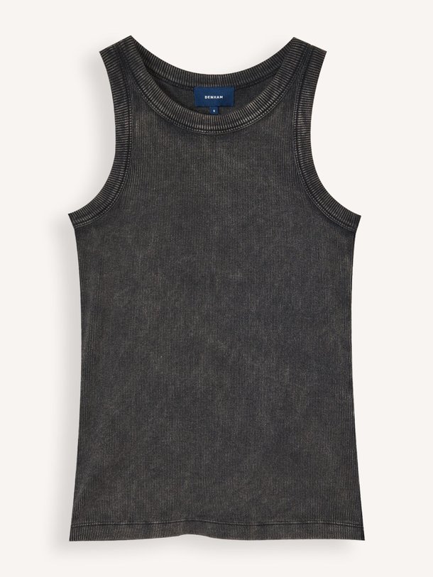 Ontdek de Mitsu katoenmix rib tanktop van Denham in de kleur Zwart bij Orangebag. Op werkdagen voor 21:45 besteld, morgen in huis.