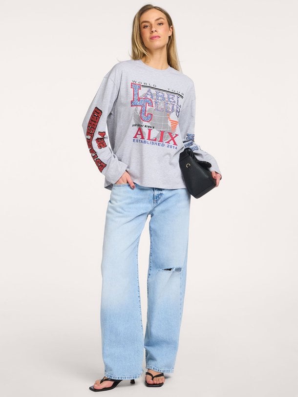 Ontdek de Katoenen longsleeve met strass van Alix The Label in de kleur Grijs bij Orangebag. Op werkdagen voor 21:45 besteld, morgen in huis.