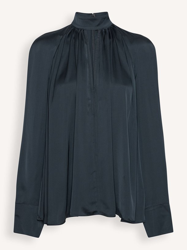 Ontdek de Kitty geweven top van Rotate Birger Christensen in de kleur Donkerblauw bij Orangebag. Op werkdagen voor 21:45 besteld, morgen in huis.