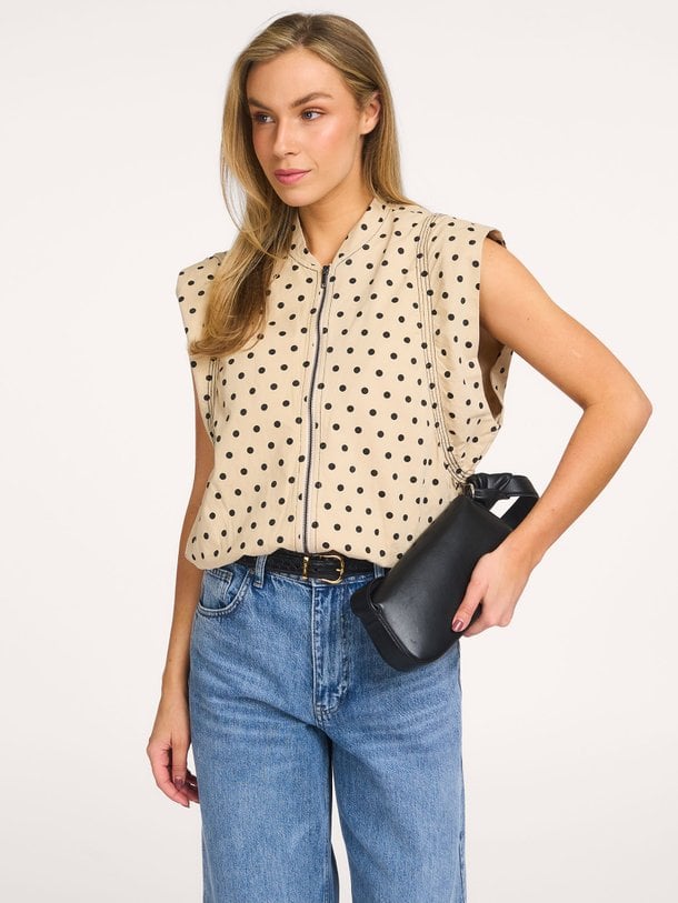 Co'Couture Diddi katoenen gilet met stippen - Beige Ontdek de Diddi katoenen gilet met stippen van Co'Couture in de kleur Beige bij Orangebag. Op werkdagen voor 21:45 besteld, morgen in huis.