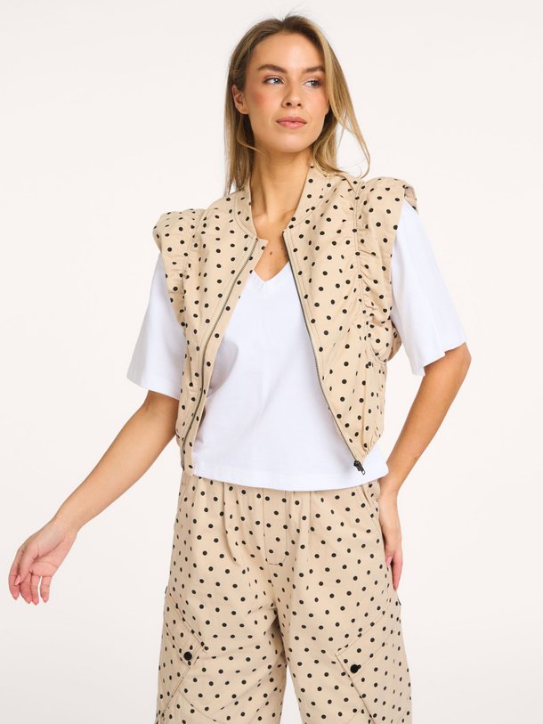 Ontdek de Diddi katoenen gilet met stippen van Co'Couture in de kleur Beige bij Orangebag. Op werkdagen voor 21:45 besteld, morgen in huis.