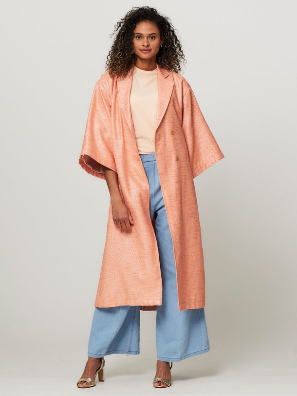 Ontdek de Katoenmix mantel met lurex van forte_forte in de kleur oranje bij Orangebag. Op werkdagen voor 21:45 besteld, morgen in huis.