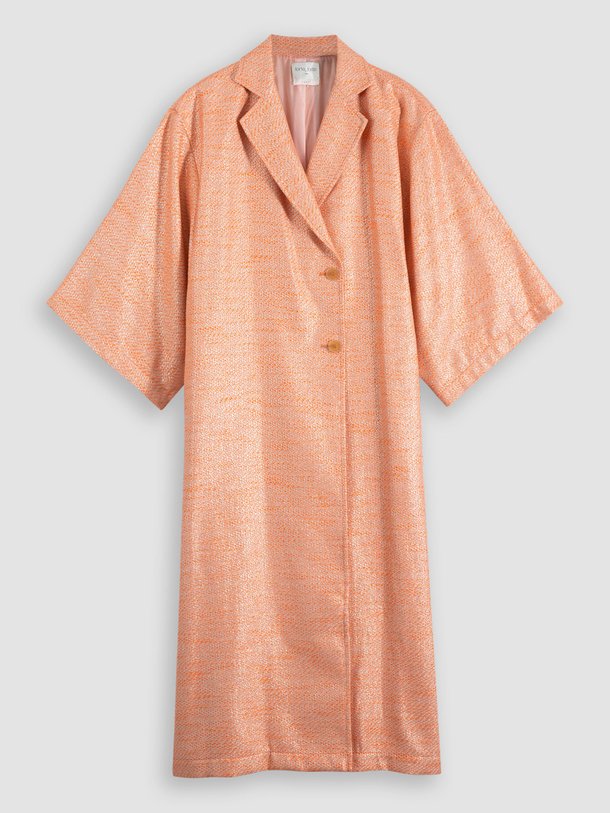 Ontdek de Katoenmix mantel met lurex van forte_forte in de kleur oranje bij Orangebag. Op werkdagen voor 21:45 besteld, morgen in huis.