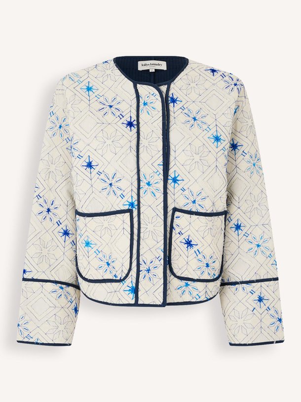 Ontdek de Ananda katoenen jasje met dessin van Lollys Laundry in de kleur crème bij Orangebag. Op werkdagen voor 21:45 besteld, morgen in huis.