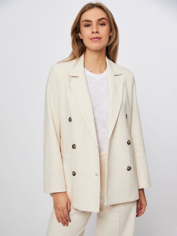 Ontdek de Sika katoenmix blazer van Graumann in de kleur off-white bij Orangebag. Op werkdagen voor 21:45 besteld, morgen in huis.