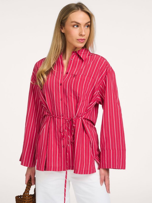 Ontdek de Lise viscosemix gestreepte blouse van Dante 6 in de kleur Rood bij Orangebag. Op werkdagen voor 21:45 besteld, morgen in huis.