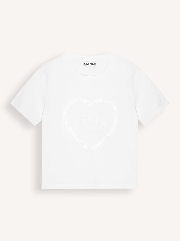 Ontdek de Organic cotton T-shirt met logo van Ganni in de kleur wit bij Orangebag. Op werkdagen voor 21:45 besteld, morgen in huis.