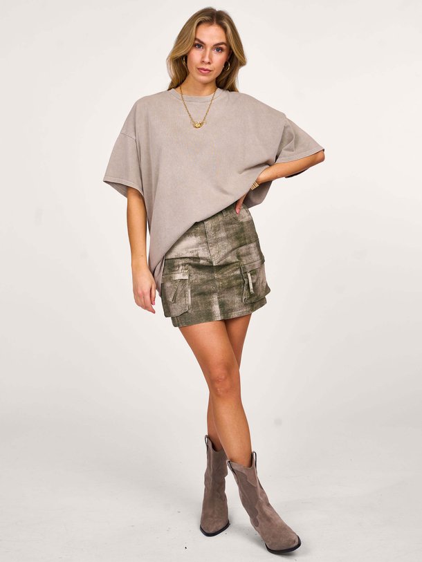 Ontdek de Emelen katoenmix mini rok met dessin van Gestuz in de kleur grijs bij Orangebag. Op werkdagen voor 21:45 besteld, morgen in huis.