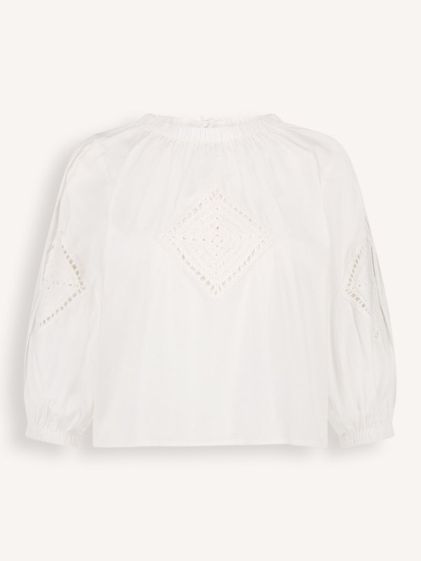Ontdek de Iva katoenen top met opengewerkt patroon van By-Bar in de kleur off-white bij Orangebag. Op werkdagen voor 21:45 besteld, morgen in huis.