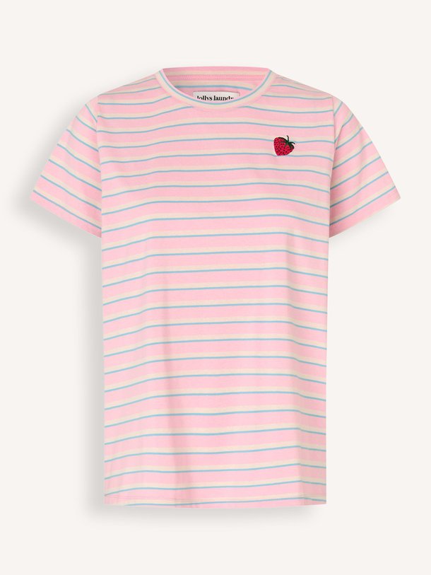 Ontdek de Roma katoenmix gestreept T-shirt van Lollys Laundry in de kleur Roze bij Orangebag. Op werkdagen voor 21:45 besteld, morgen in huis.