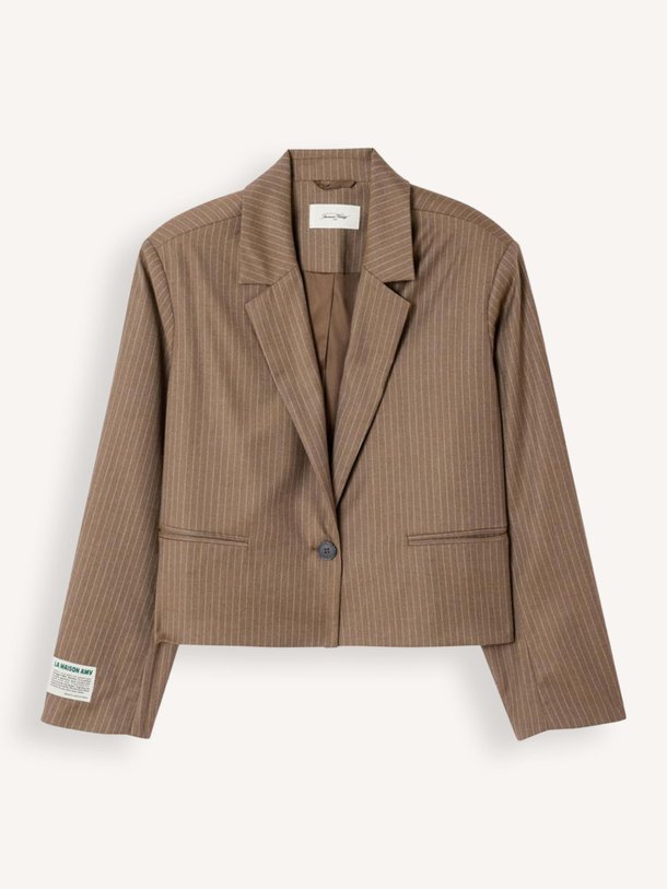 American Vintage Yroway viscosemix gestreepte blazer - Bruin Ontdek de Yroway viscosemix gestreepte blazer van American Vintage in de kleur Bruin bij Orangebag. Op werkdagen voor 21:45 besteld, morgen in huis.