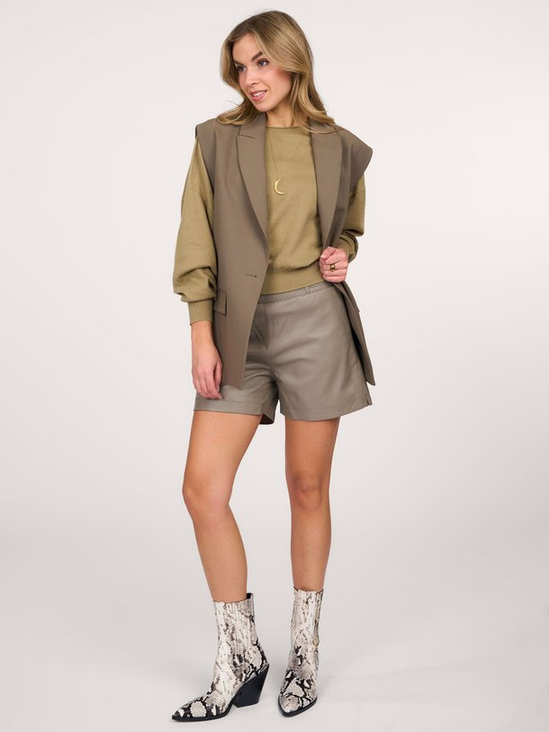 Ontdek de Rosa lederen short van Studio AR in de kleur bruingrijs bij Orangebag. Op werkdagen voor 21:45 besteld, morgen in huis.