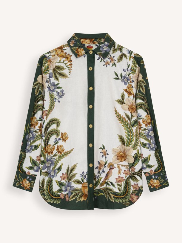 Ontdek de Linnen/viscosemix blouse van Farm Rio in de kleur Naturel bij Orangebag. Op werkdagen voor 21:45 besteld, morgen in huis.