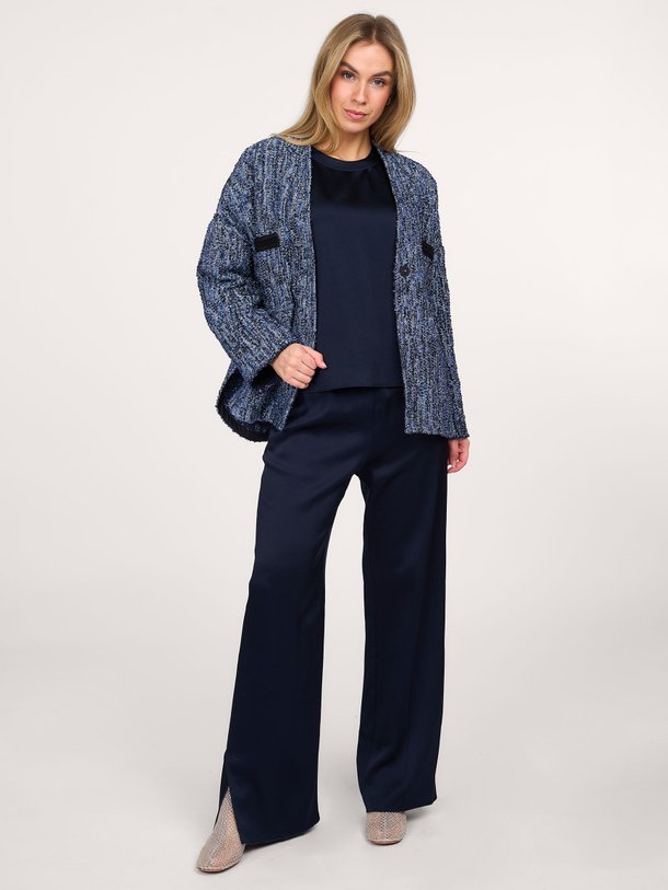 Ontdek de Katoenmix jasje met lurex van forte_forte in de kleur blauw bij Orangebag. Op werkdagen voor 21:45 besteld, morgen in huis.