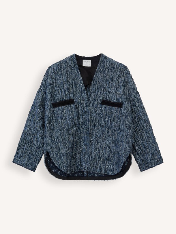 Ontdek de Katoenmix jasje met lurex van forte_forte in de kleur blauw bij Orangebag. Op werkdagen voor 21:45 besteld, morgen in huis.