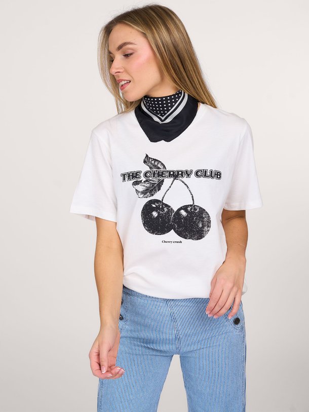 Ontdek de Zena katoenen T-shirt met print van Sofie Schnoor in de kleur wit bij Orangebag. Op werkdagen voor 21:45 besteld, morgen in huis.