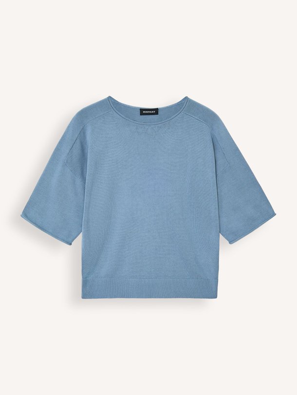 Ontdek de Katoen/viscosemix trui van Repeat in de kleur Blauw bij Orangebag. Op werkdagen voor 21:45 besteld, morgen in huis.