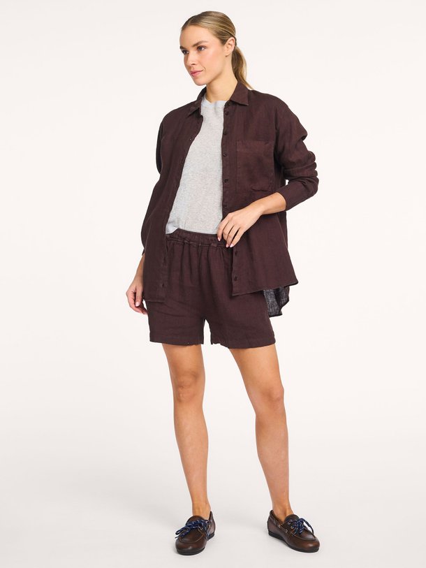 Ontdek de Pella linnen short van Knit-ted in de kleur Donkerbruin bij Orangebag. Op werkdagen voor 21:45 besteld, morgen in huis.