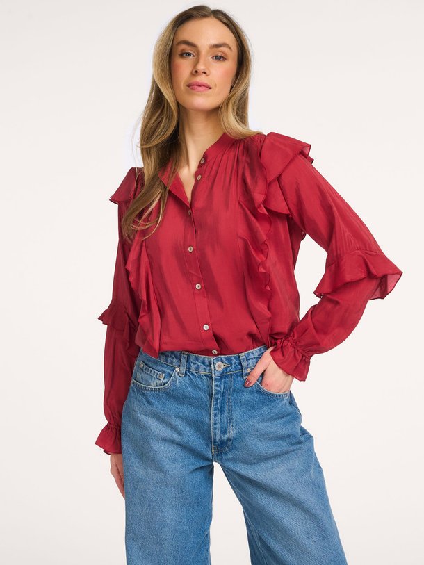 Ontdek de Viscose/katoenmix blouse van Summum in de kleur Rood bij Orangebag. Op werkdagen voor 21:45 besteld, morgen in huis.