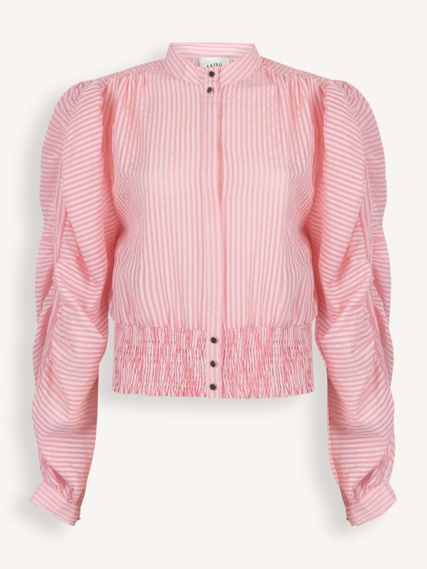 Ontdek de Beaudine geweven gestreepte blouse van Aaiko in de kleur Roze bij Orangebag. Op werkdagen voor 21:45 besteld, morgen in huis.