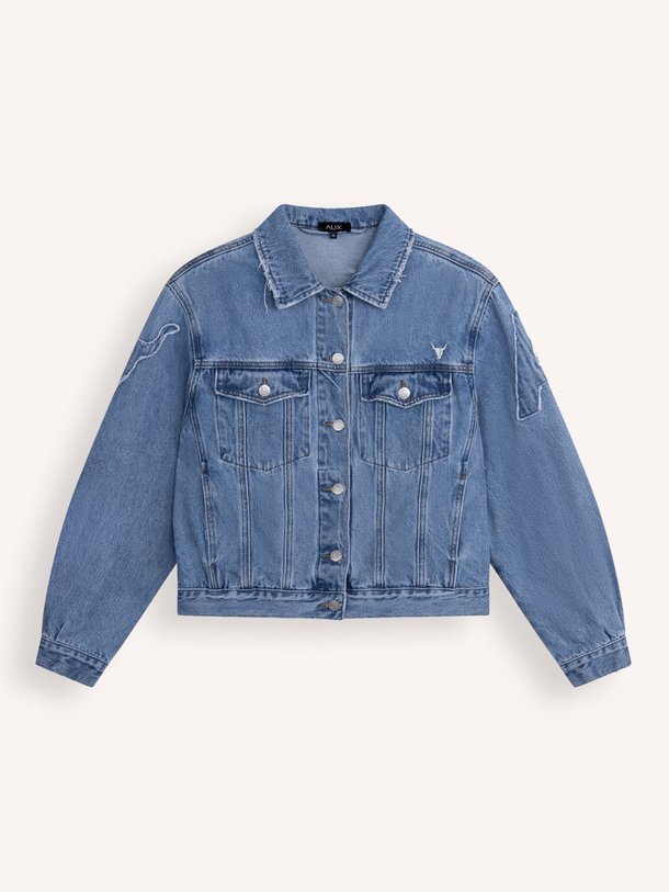 Ontdek de Denim jack van Alix The Label in de kleur Blauw bij Orangebag. Op werkdagen voor 21:45 besteld, morgen in huis.