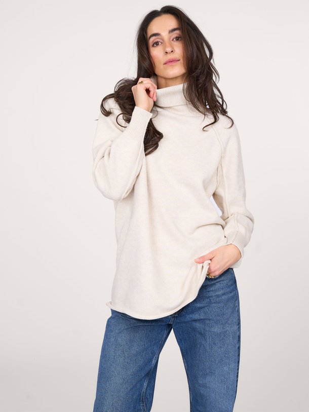 Ontdek de Gebreide gemêleerde coltrui van Haute L'Amitié in de kleur crème bij Orangebag. Op werkdagen voor 21:45 besteld, morgen in huis.