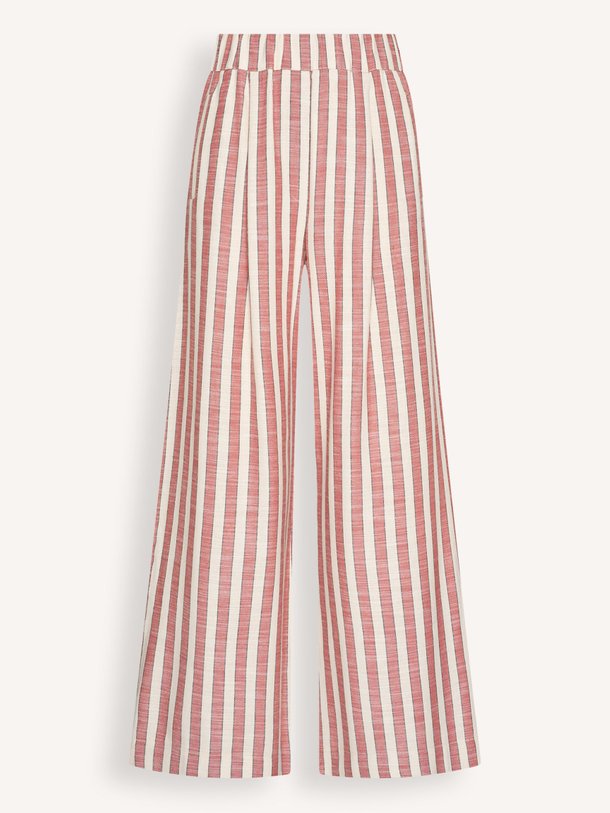 Ontdek de Benji katoen/viscosemix getreepte broek van By-Bar in de kleur Rood bij Orangebag. Op werkdagen voor 21:45 besteld, morgen in huis.