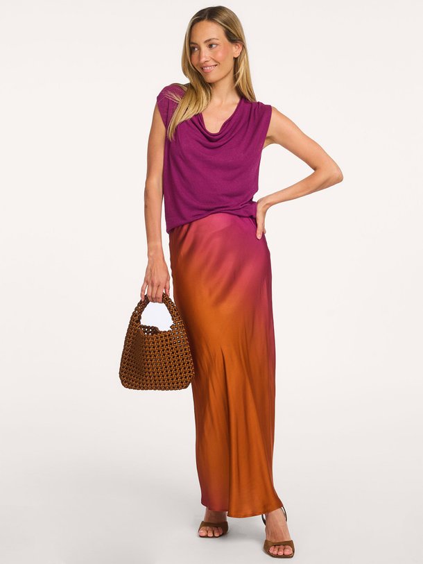 Ontdek de Torino viscose maxi rok van La Fee Maraboutee in de kleur Oranje bij Orangebag. Op werkdagen voor 21:45 besteld, morgen in huis.