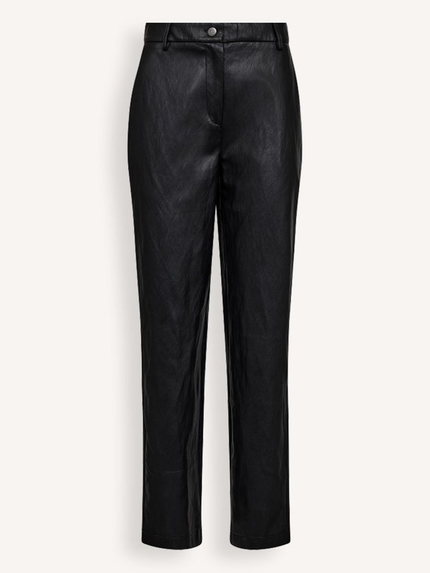 Ontdek de Gitt geweven leatherlook broek van Co'Couture in de kleur Zwart bij Orangebag. Op werkdagen voor 21:45 besteld, morgen in huis.