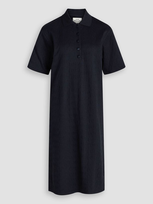 Ontdek de Organic cotton jurk met dessin van Mads Norgaard in de kleur donkerblauw bij Orangebag. Op werkdagen voor 21:45 besteld, morgen in huis.