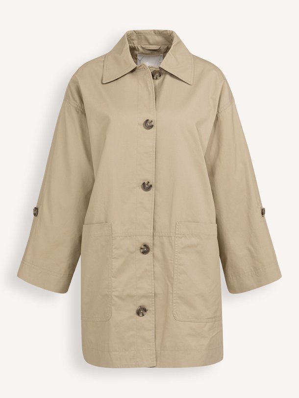 Ontdek de Katoenen trenchcoat van Yaya in de kleur Zand bij Orangebag. Op werkdagen voor 21:45 besteld, morgen in huis.