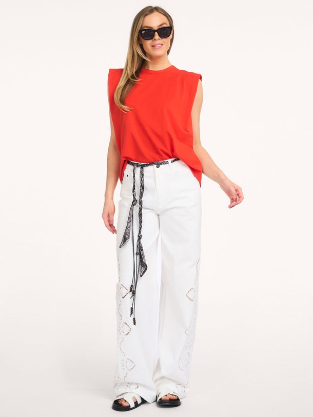 Ontdek de Colette high waist loose fit non-stretch jeans van Co'Couture in de kleur Wit bij Orangebag. Op werkdagen voor 21:45 besteld, morgen in huis.